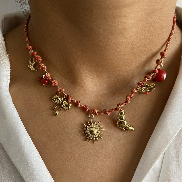 Collier Vanessa rouge