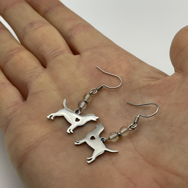Boucles d’oreilles CHIEN citrine