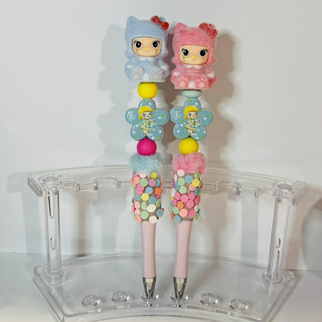 Lovely Doll character pen, bright pastels in 2 designs