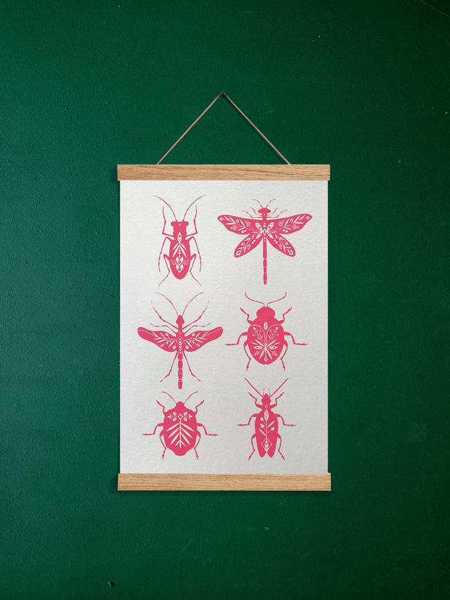 AFFICHE GRAND FORMAT COLLECTION ROSE FLUO