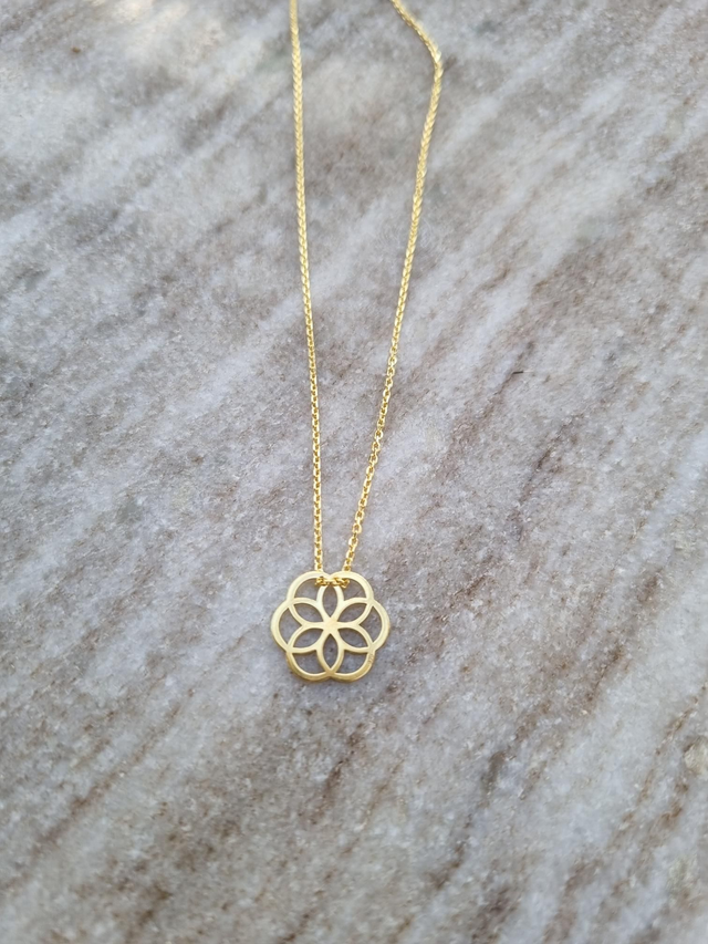 Kette Lebensblume Silber 925 vergoldet 