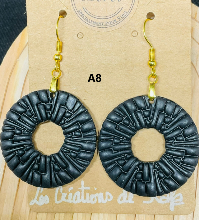 Boucles d’oreilles pendantes en pâte polymère,résine UV dorées ou argentées en acier inoxydable 