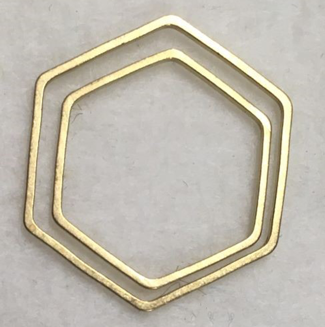 Hexagon Shaped Brass Rings