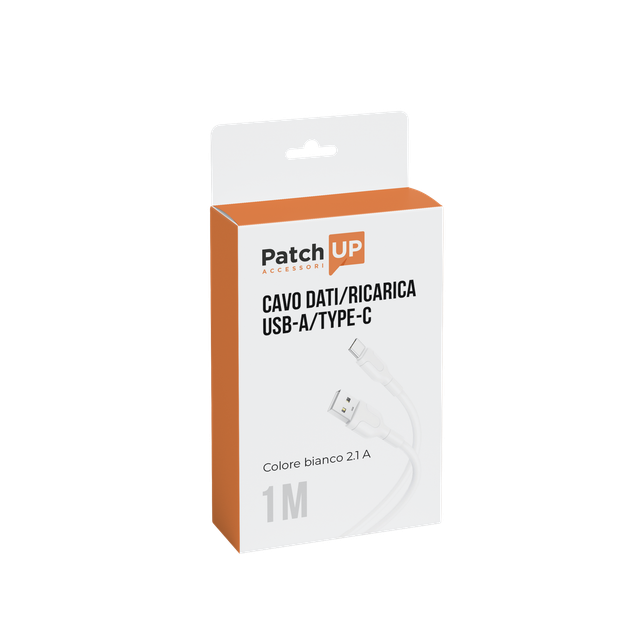 CAVO DATI/RICARICA USB-A/TYPE-C COLORE BIANCO/1 METRO