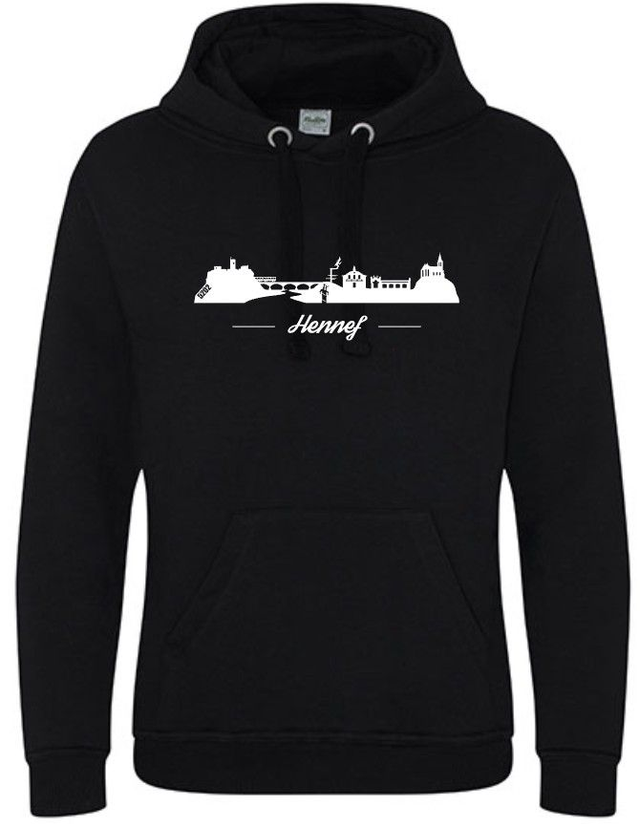 Hoodie - 5202 Hennef Stadtsilhouette - black / white