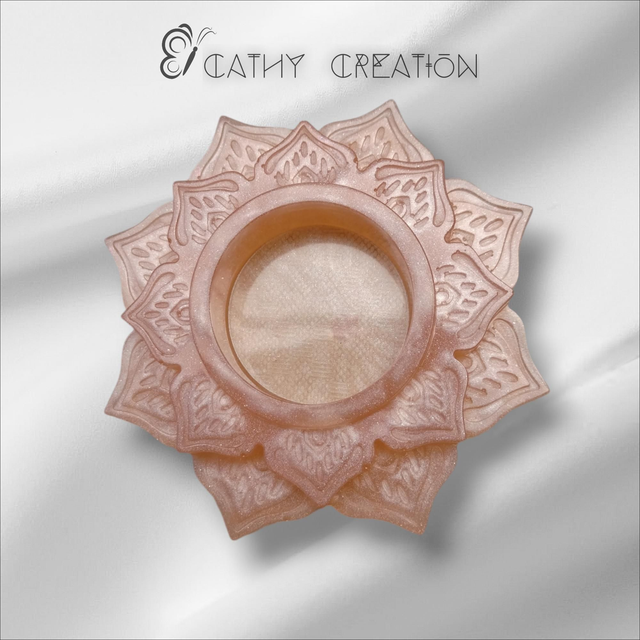 Bougeoir rose orangé 