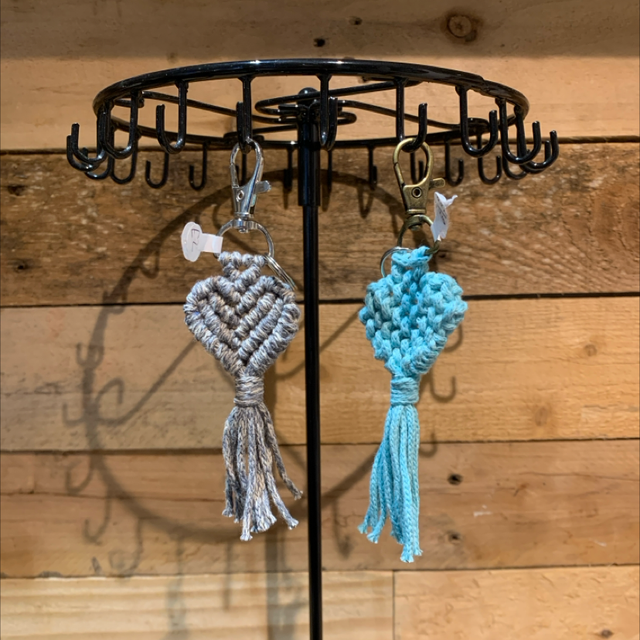 Macrame Heart Keychain 