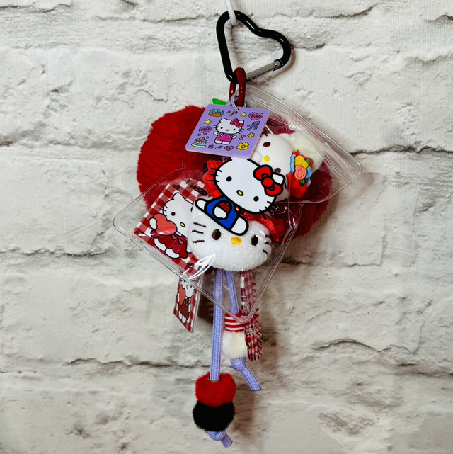 Red Hello Kitty inspired bag keychain 
