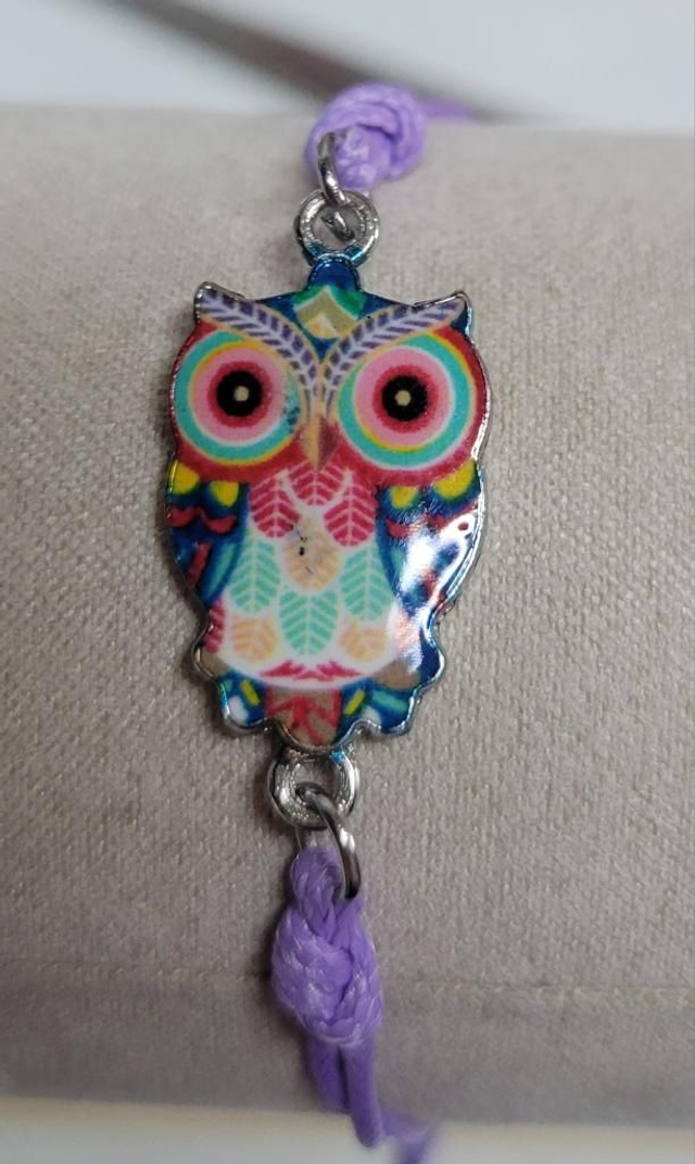Bracelet simple hibou violet 