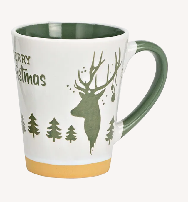Mok elanden "Merry Christmas" wit