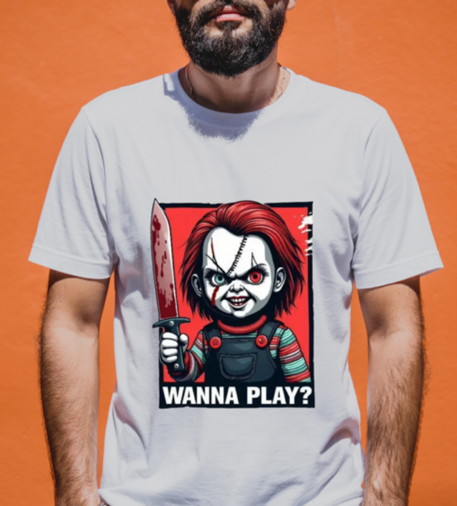 Do you wanna play Halloween printed T-shirt (HA2)