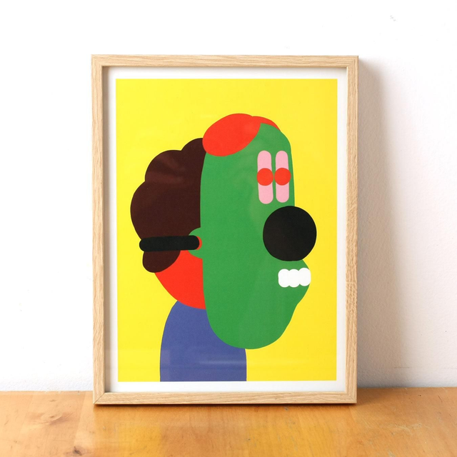 Masque jaune - Affichette 18x24 cm