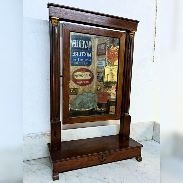 A 19th Century Mahogany Empire-Style Psyche Mirror