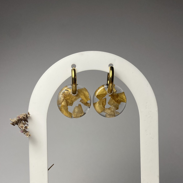 Boucles d’oreilles Pivoine jaune 