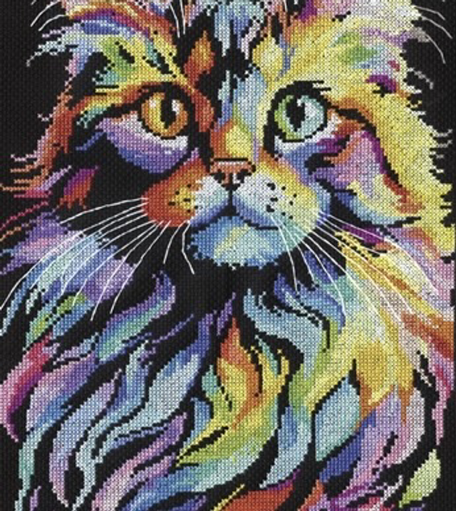 Design Works Crafts Colourful Cat Counted Cross Stitch Kit