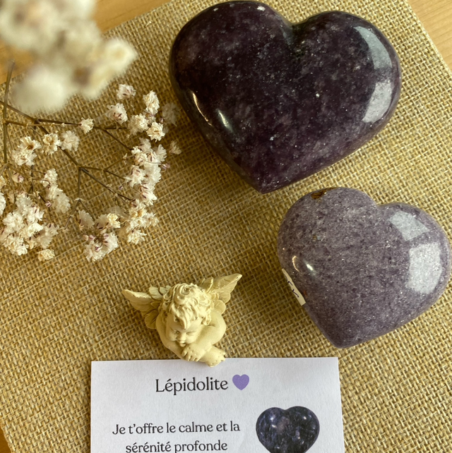 Cœurs en Lépidolite – Apaisement et Harmonie