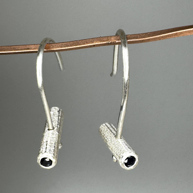 Ruby and sapphire drop earrings