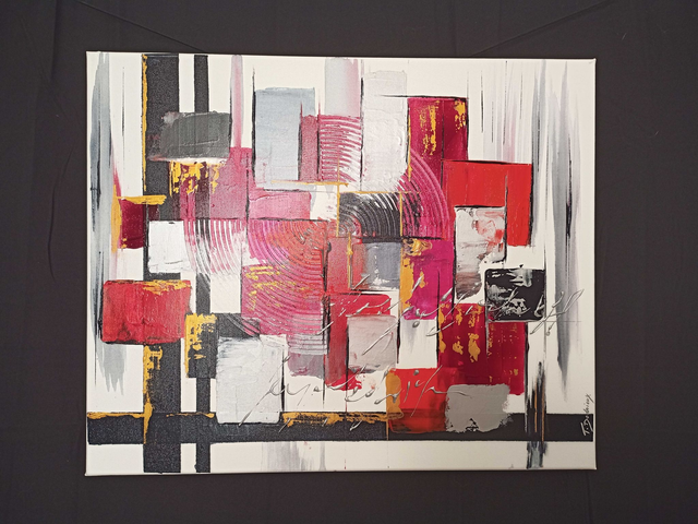 Art contemporain - tableau peinture sur toile œuvre d'art abstrait originale