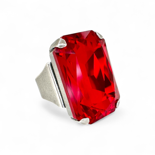 Ring BIG OCTAGON Light Siam, Rot