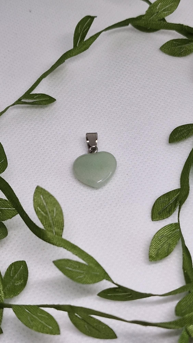 Pendentif cœur en Aventurine verte