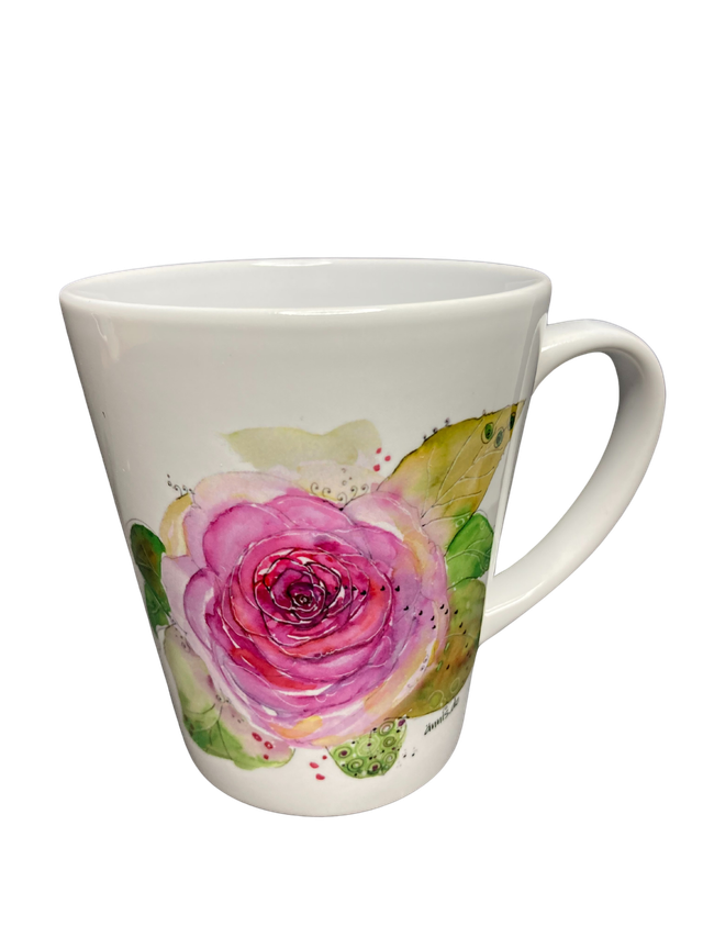 Konische Keramiktasse "Rose"