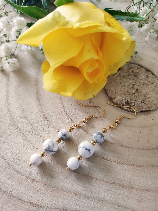 Boucles d'oreilles Howlite