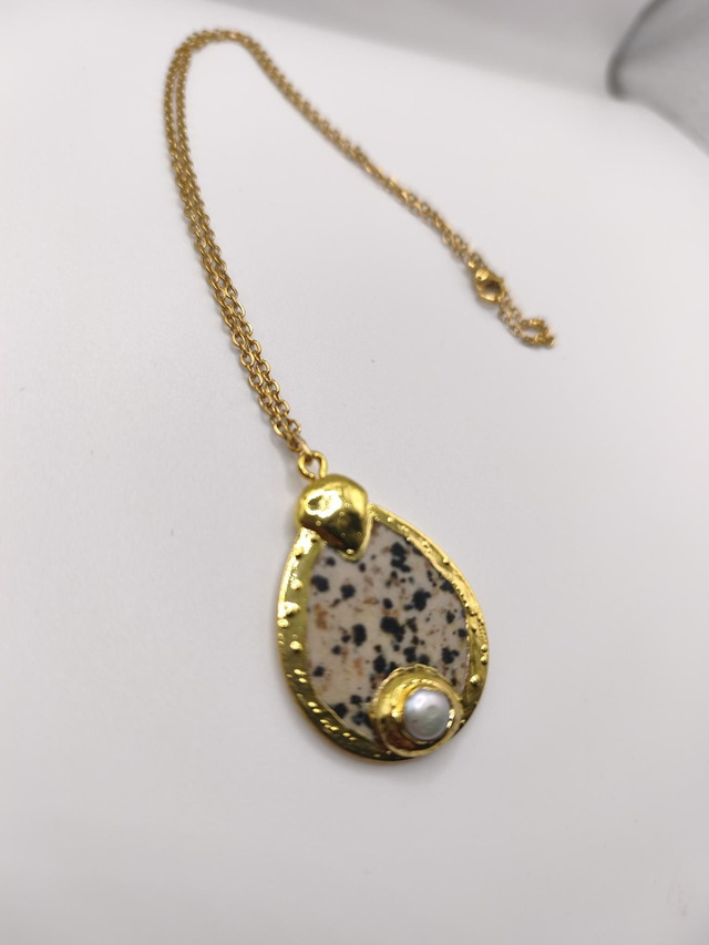 Collier jaspe dalmatien 