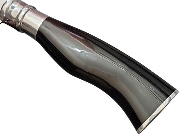 Faca Churrasco Elmo Aço Inox Cabo Resina Tipo Chifre 8 Pol