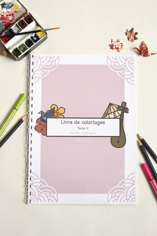 Livre de 10 coloriages - « Motifs asiatiques »