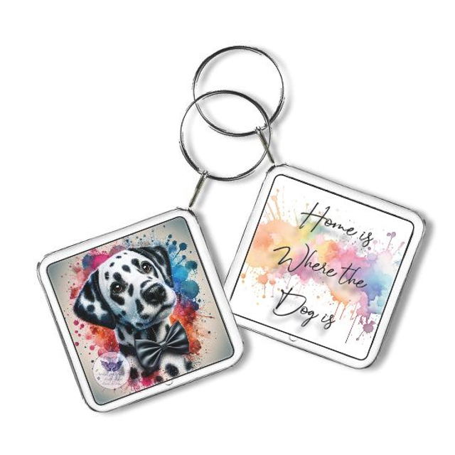 Artistic dog print Square Keyring (D03)