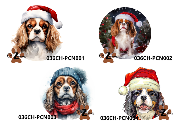 Porte clé Cavalier King Charles modèle Noël 