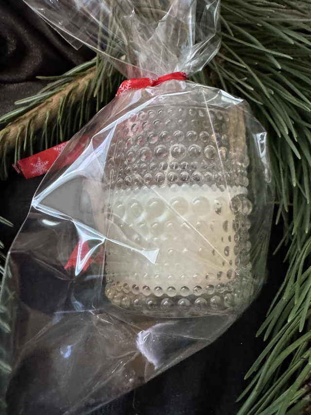 Medium Handmade Christmas Candle in a Glass Holder