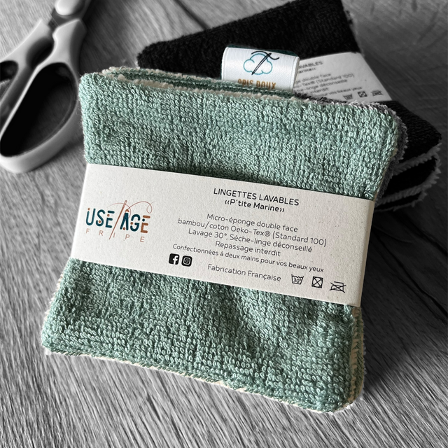Lingettes lavables double face x3 zéro déchet ! 🌿