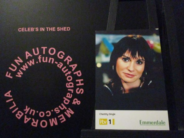 Lucy Pargeter (Chastity Dingle) Original Emmerdale Yellow &amp; White Itv1 Logo Cast Card
