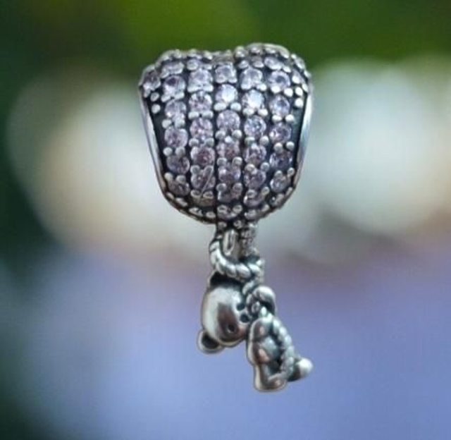 Bracelet Pandolith Lépidolite et son petit coeur strass