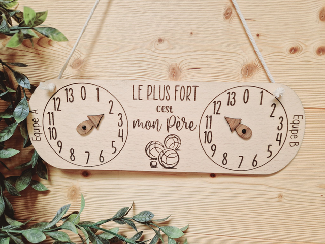 Compteur Point Pétanque  &quot;Le plus fort c&#039;est mon père&quot;