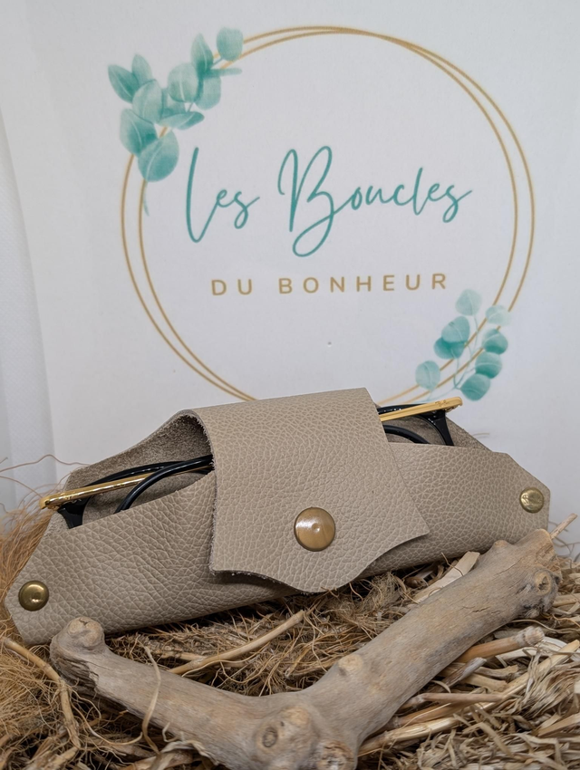 Étui à lunettes beige 