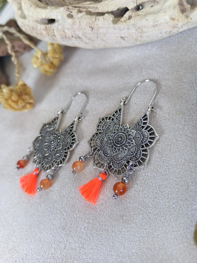 Boucles d'oreilles MAYRA Cornaline - Élégance et énergie