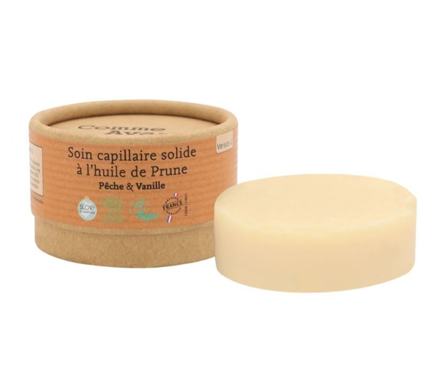 Soin capillaire solide à l'huile de prune     Comme avant 