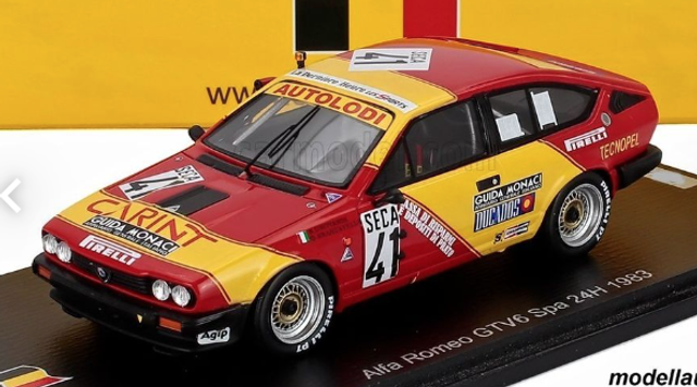 Alfa Romeo GTV6 24h Spa 1983 G. Brancatelli /E .Zapico / R. Drovandi Spark 1:43
