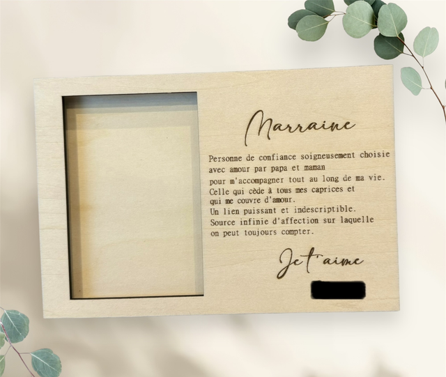 Cadre photo parrain marraine 