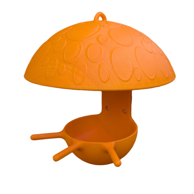 Mangeoire à oiseaux de la nature à suspendre ou murale en forme de champignon