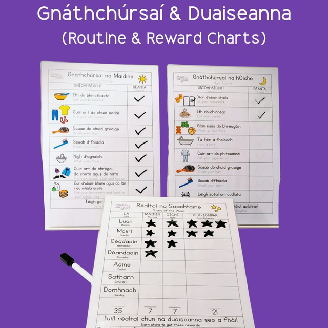 Good Habits Gnáthchúrsaí & Duaiseanna (Routines & Rewards) Charts 