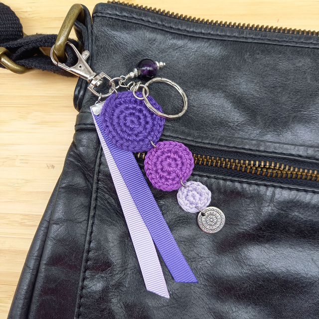 Bijou de sac / porte-clés violet - Mandala