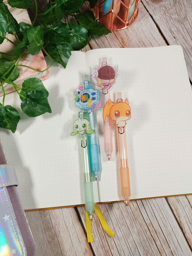 Bolígrafo/Pen Digimon - Digivice, Teriermon, Patamon, Angewomon