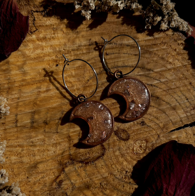 Halloween - Copper Moon Earrings Silver 