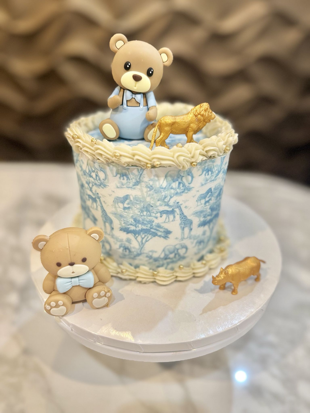 Blue Dior Safari print Birthday Cake