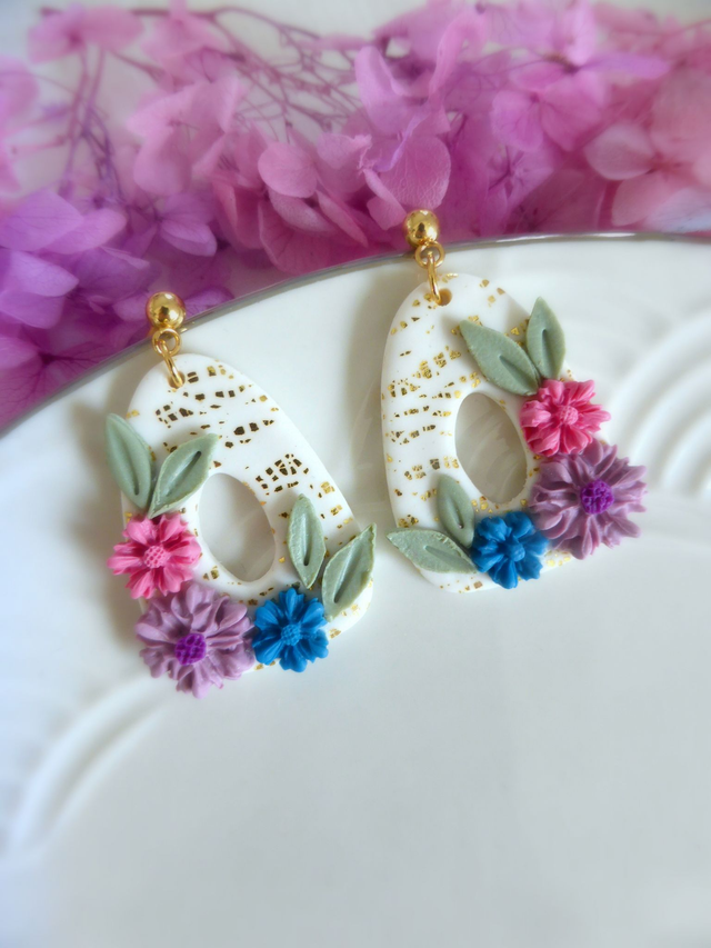 Boucles d'oreilles ovales - Fleurs de Lumière