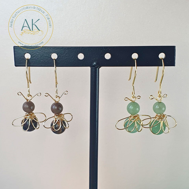 Boucles d&#039;oreilles Abeille 