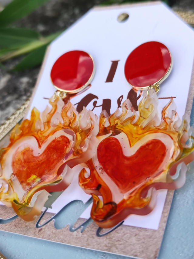 Boucles d'oreilles 'Burn Heart'